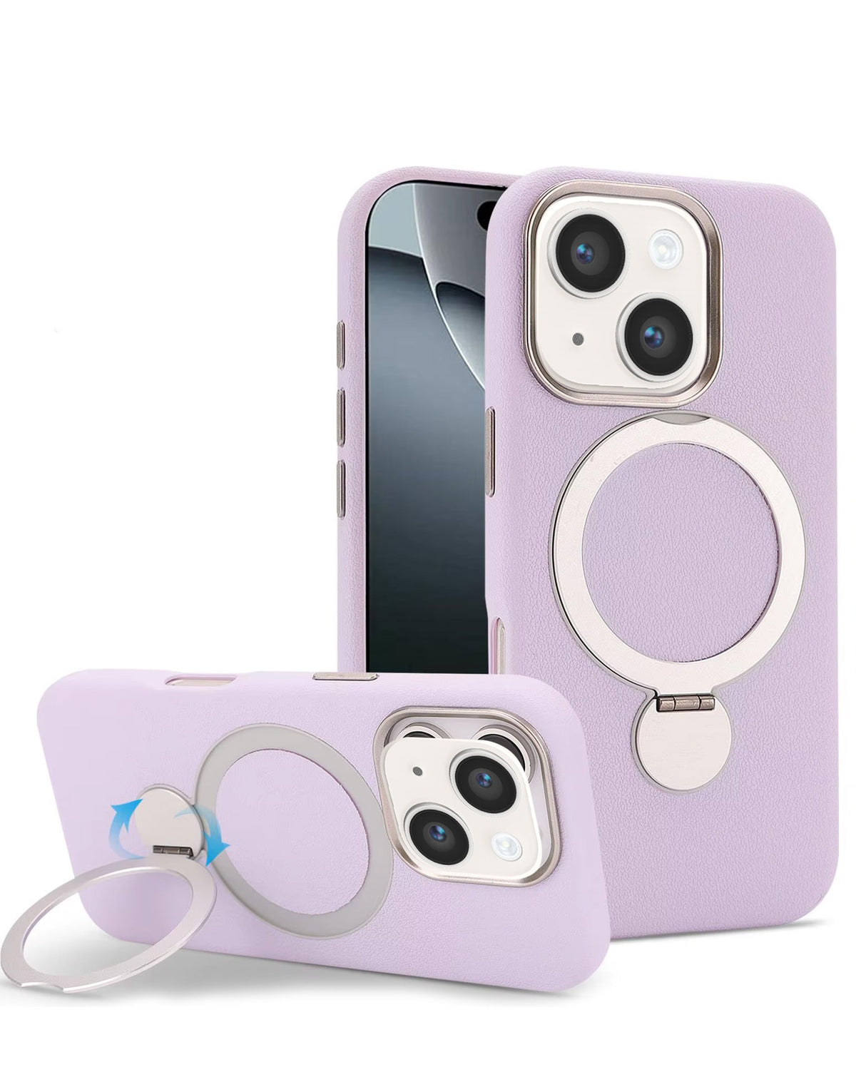 Magnetic Kickstand Soft Silicone Case for iPhone 17E / 16E / 15 / 14 / 13