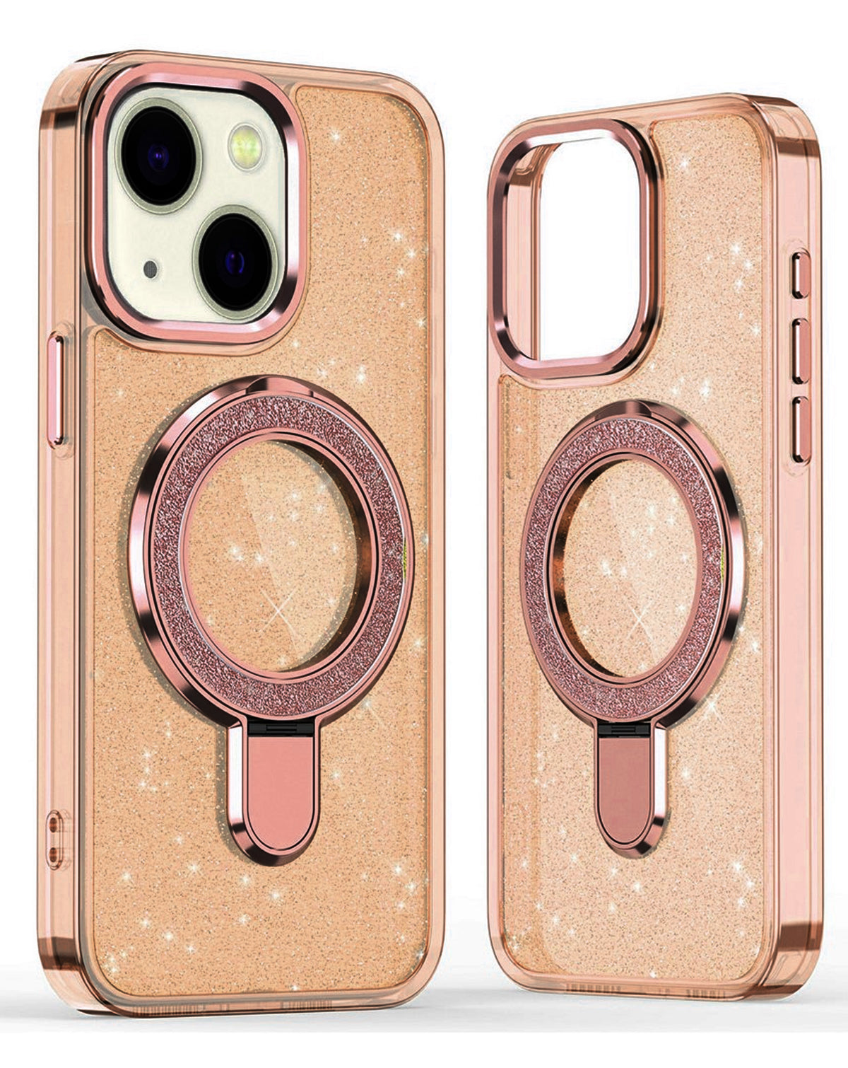 Kickstand Glitter Case for iPhone 17E / 16E / 15 / 14 / 13 — Gold