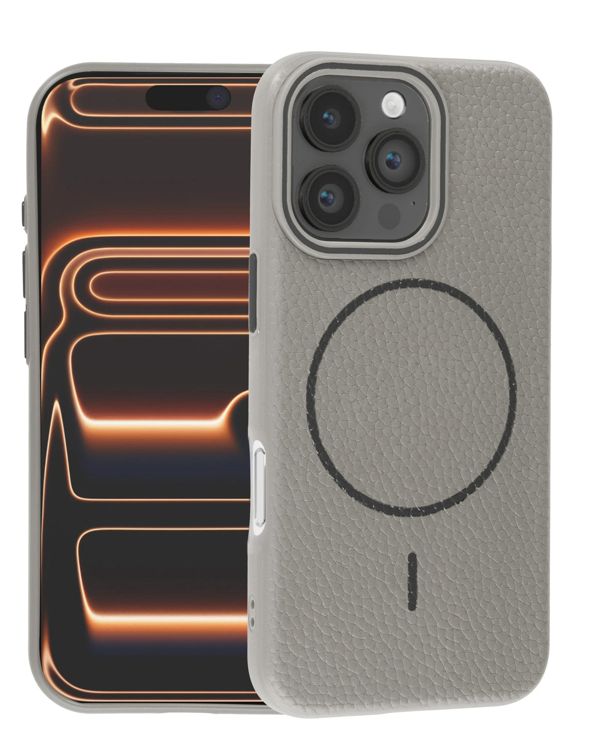 Magnetic Leather Case for iPhone 16 Pro Max — Tit Gray