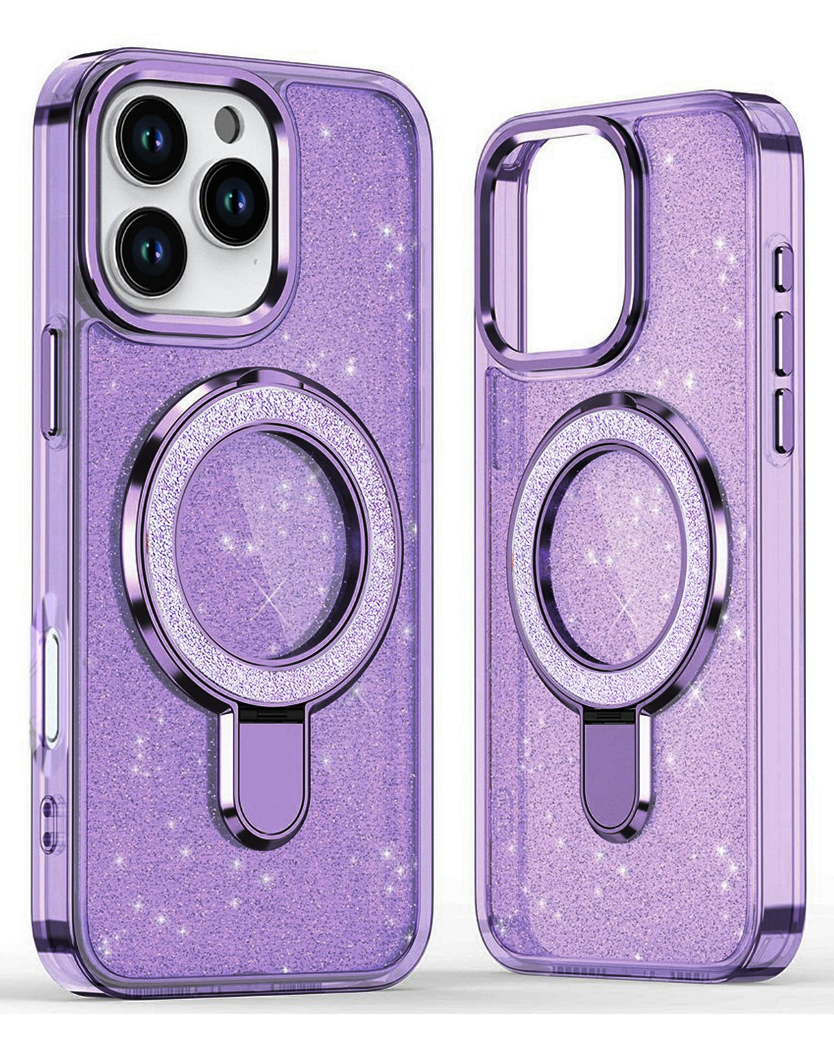 Kickstand Glitter Case for iPhone 16 Pro Max — Purple