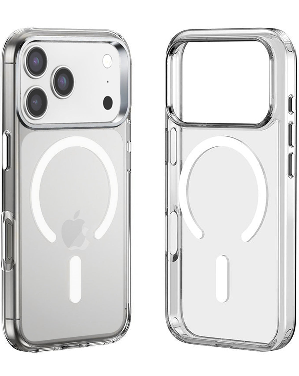 Crystal Clear Wireless-Charging Compatible Case for iPhone 17 Pro — Black