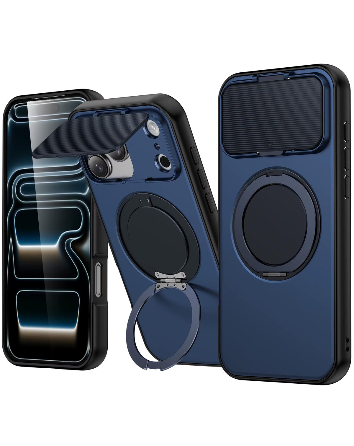 MagSafe Kickstand Case for iPhone 17 Pro Max — Navy Blue