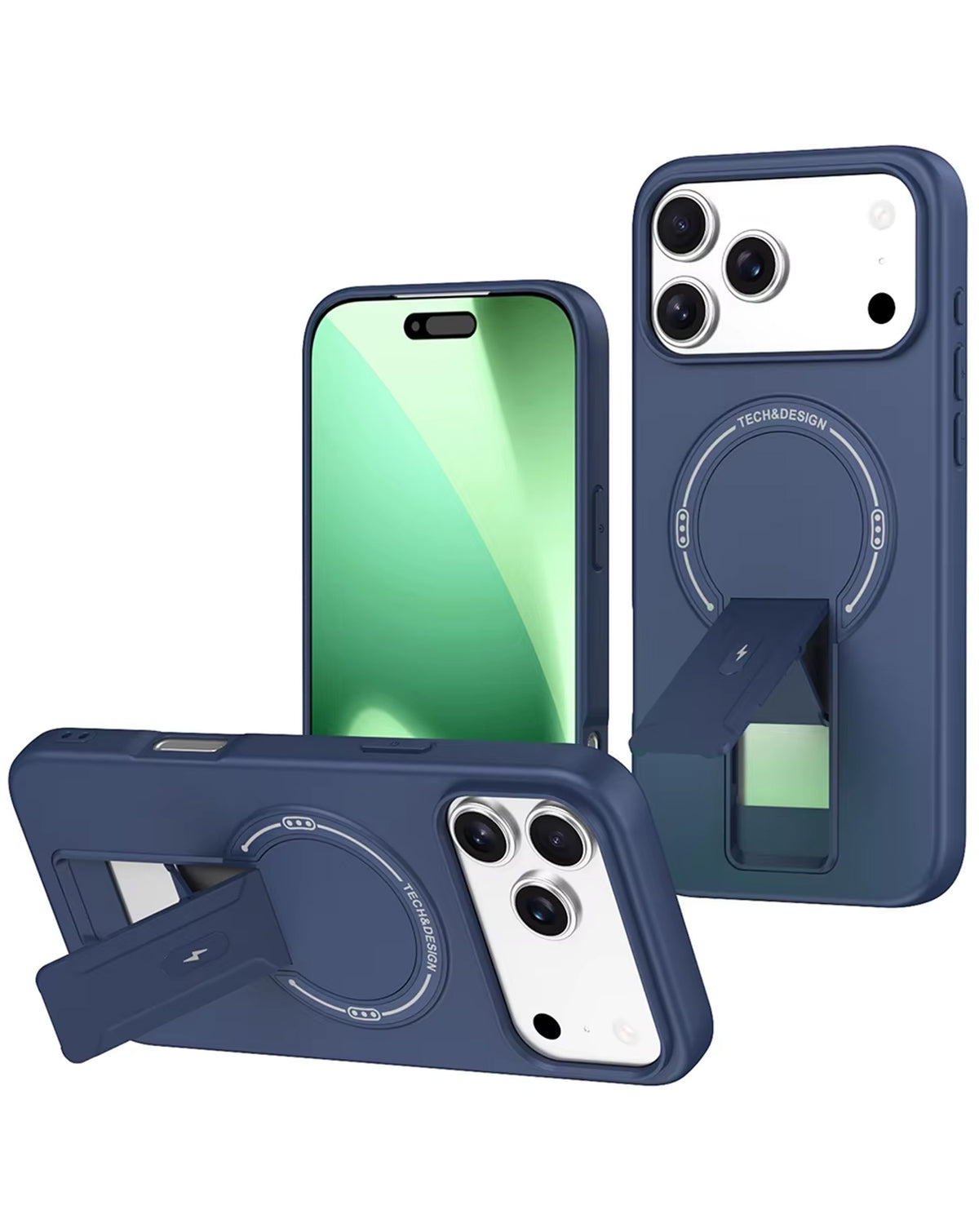 Magnetic Kickstand Case for iPhone 17 Pro Max — Navy Blue
