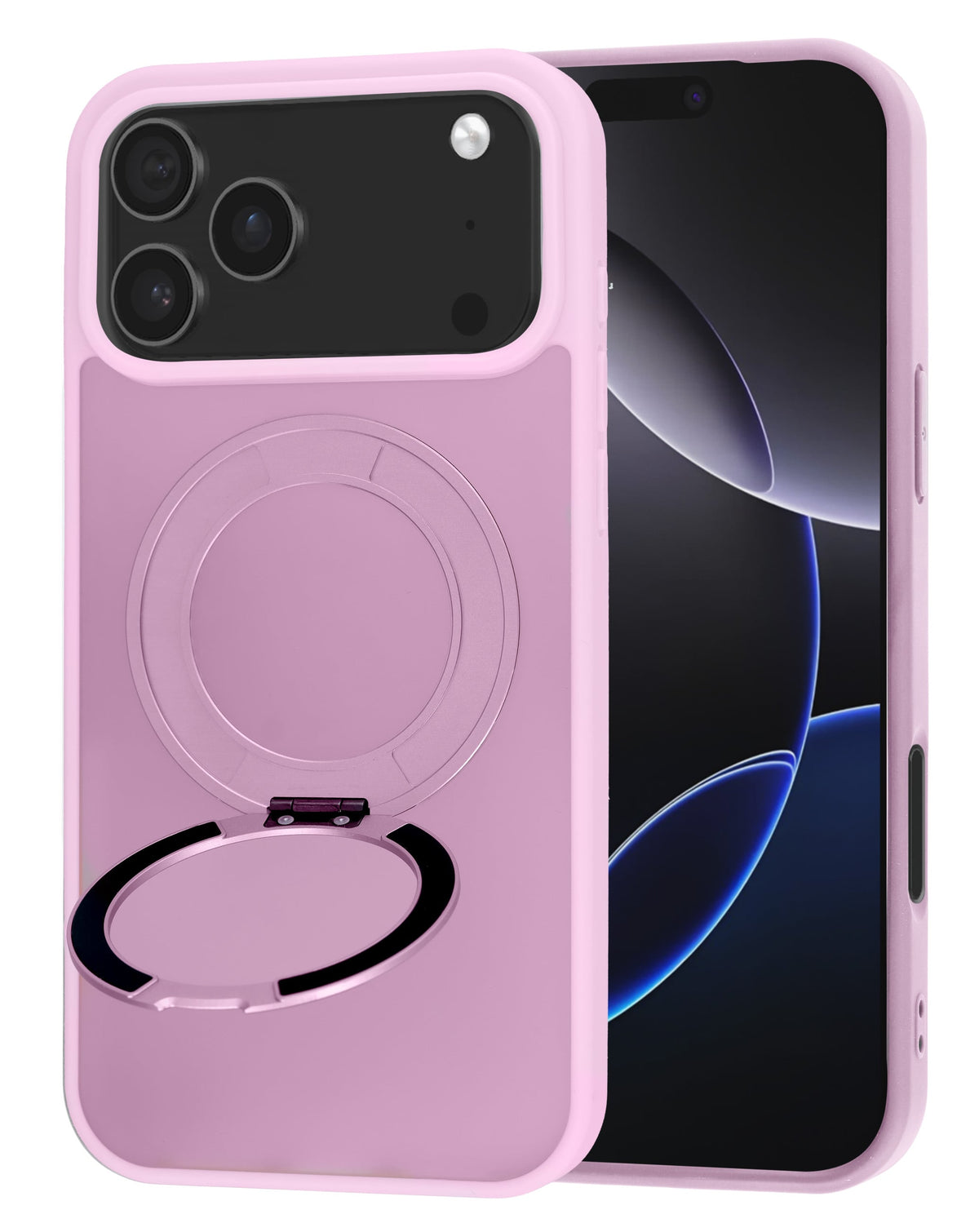 Magnetic Kickstand Full-Body Case for iPhone 17 Pro / 18 Pro — Pink