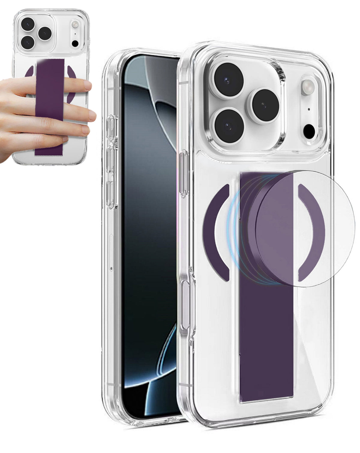 Crystal Clear Case for iPhone 17 Pro Max / 18 Pro Max — Purple