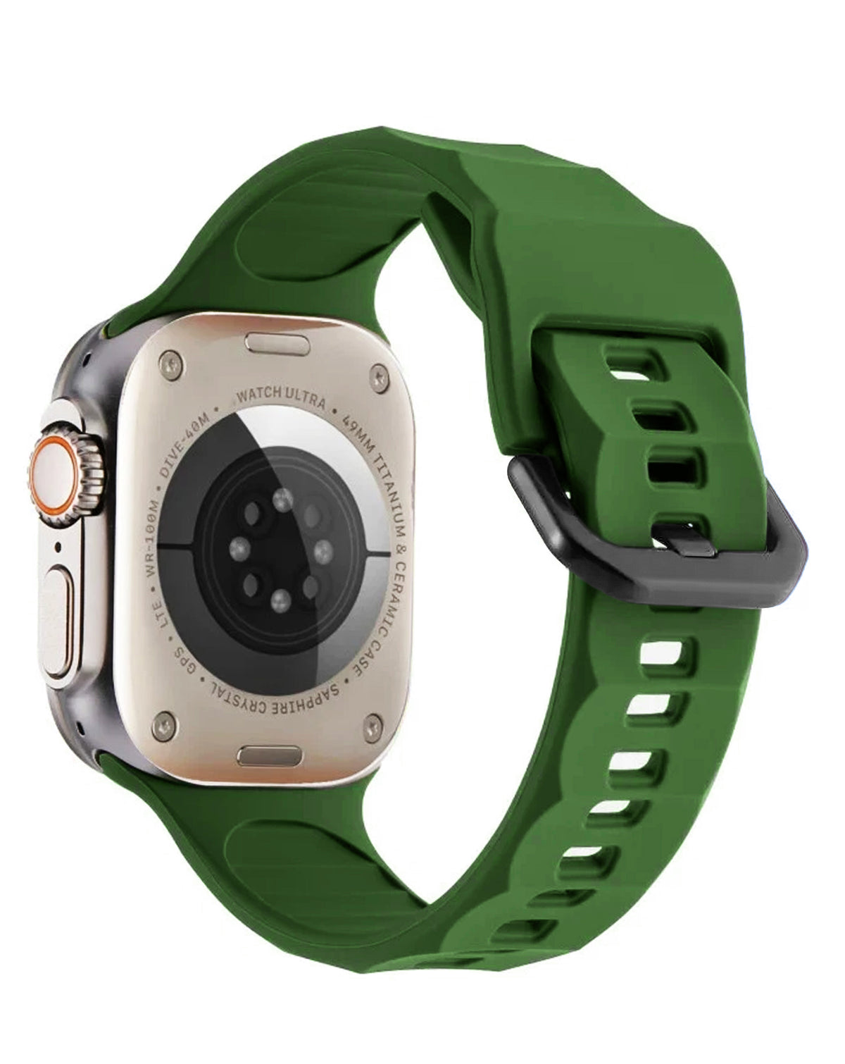 Soft Silicone Strap for Apple Watch 38 / 40 / 41mm — Dark Green
