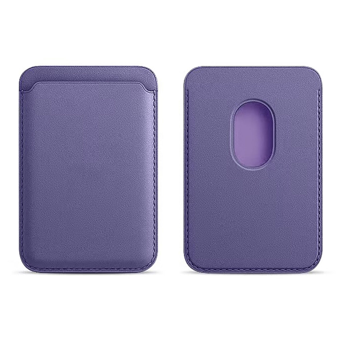Leather Magnetic Card Wallet Holder - Lilac