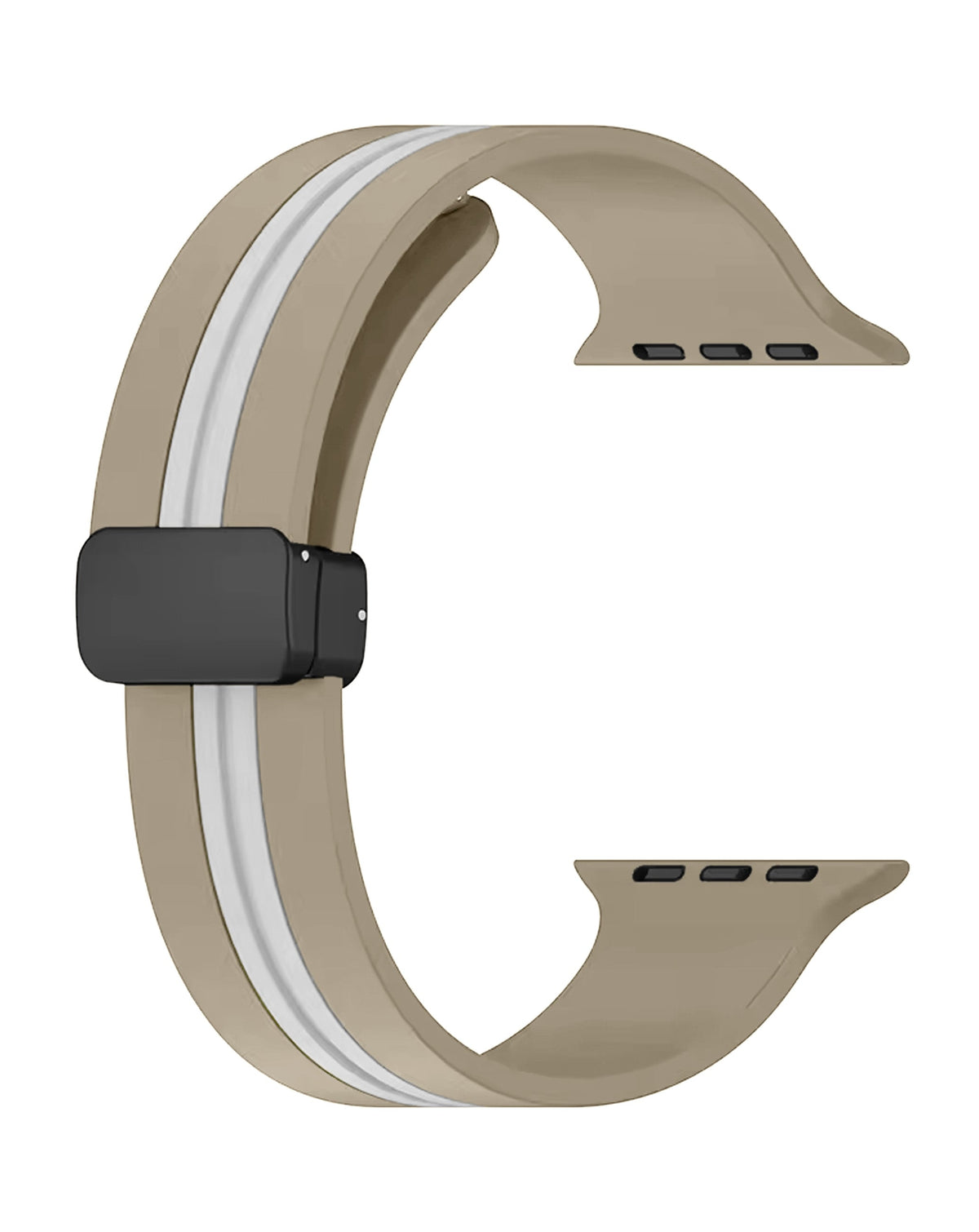 Magnetic Soft Silicone Band for Apple Watch 42 / 44 / 45 / 46 / 49mm — Gray & White