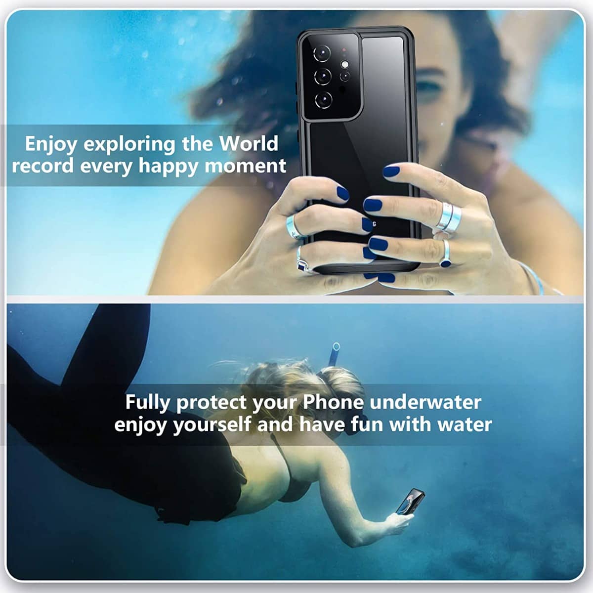 Crystal Clear Water-Resistant Case for Galaxy S21 Ultra