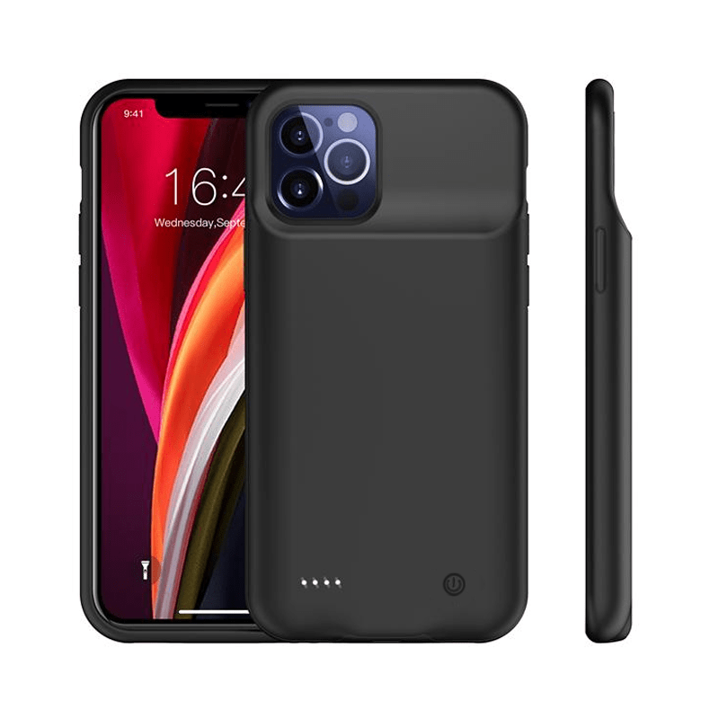 Portable Protective Charging Case for iPhone 12 Pro Max — 4500 mAh, Black