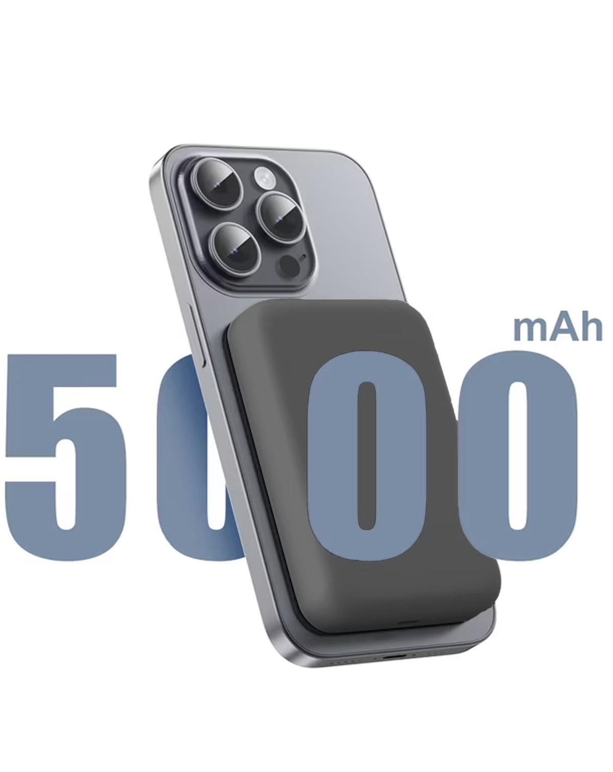 Pomgear MagPower Portable Magnetic Wireless Power Bank — Black, 5000mAh