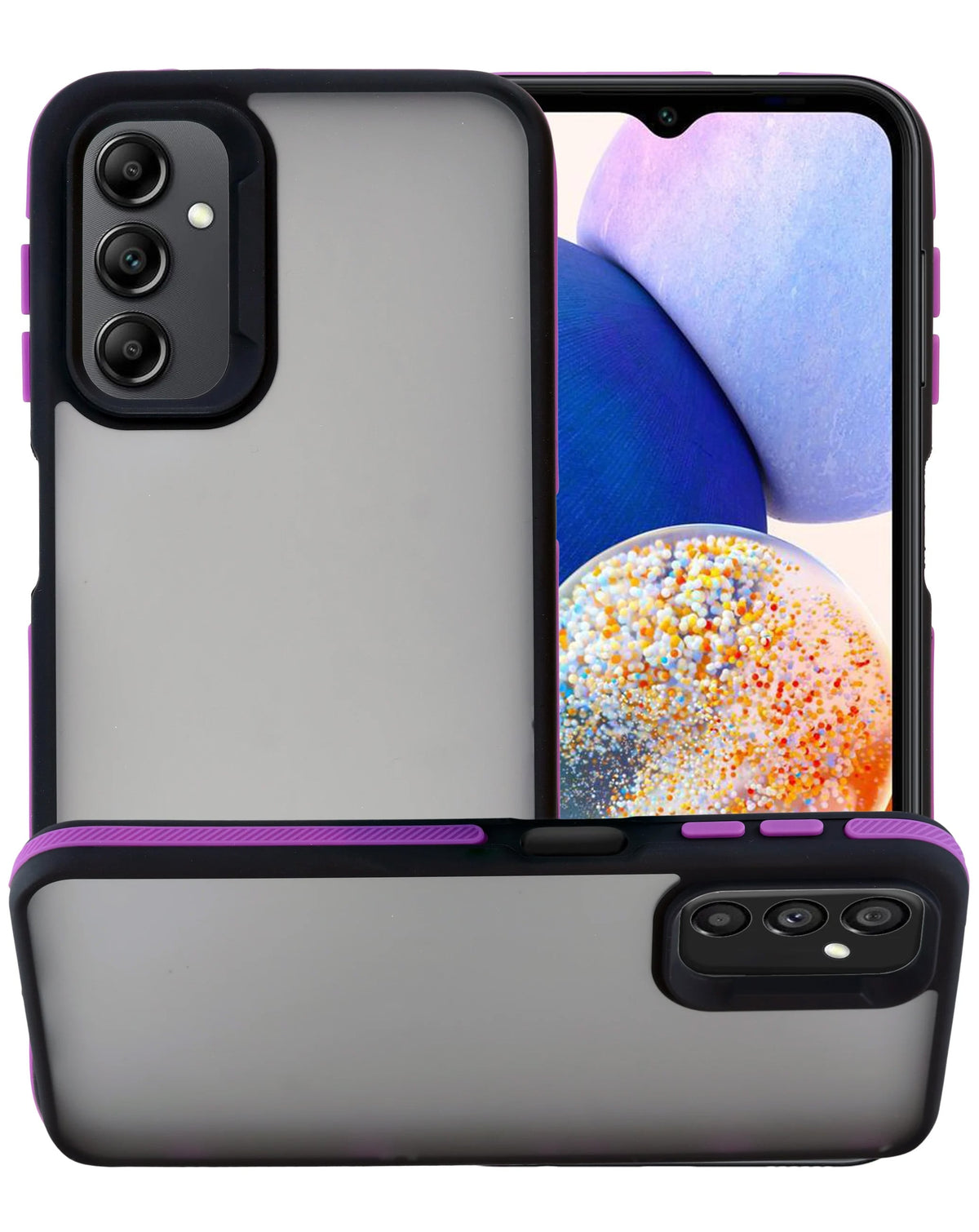 Heavy-Duty Shockproof Soft Silicone Case for Galaxy A13 5G — Purple