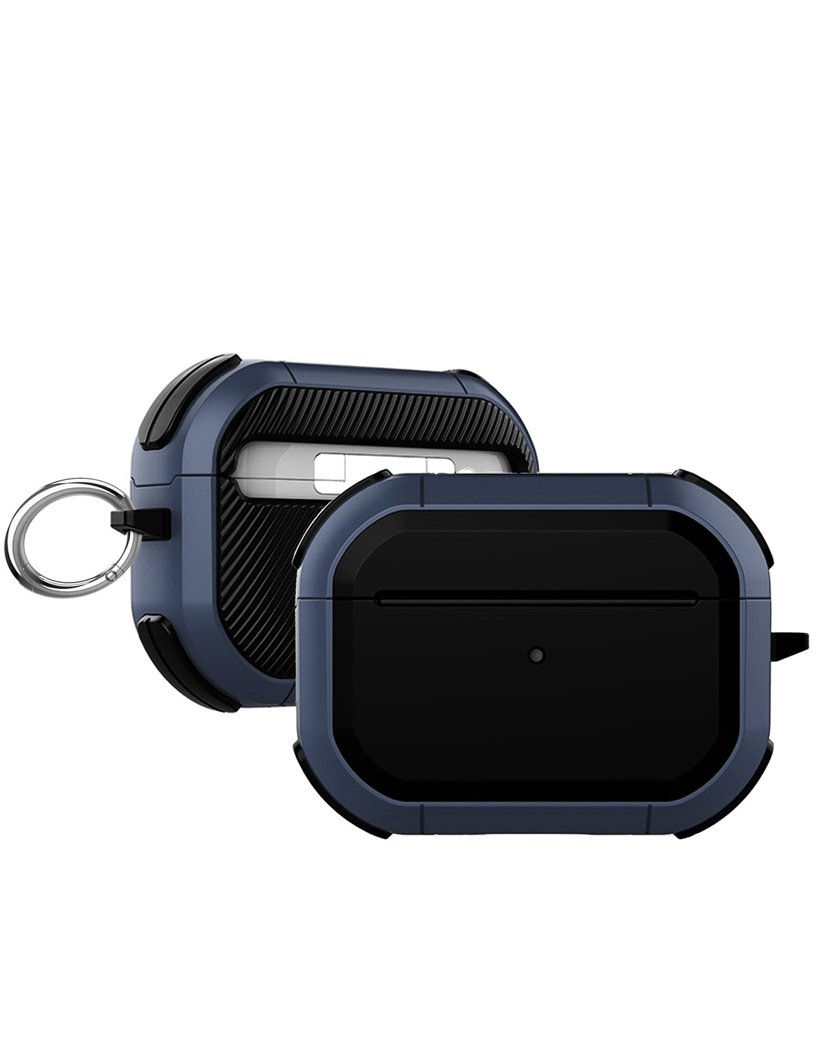 Heavy-Duty Shockproof Case for AirPods Pro 3 with Keychain — Dark Blue