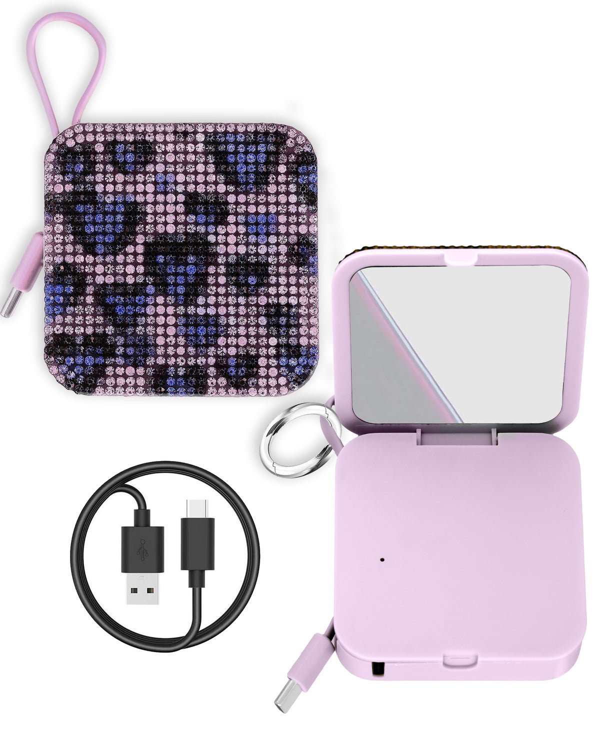 Bytech Whimsy Bling Power Bank — 4000 mAh, Light Purple