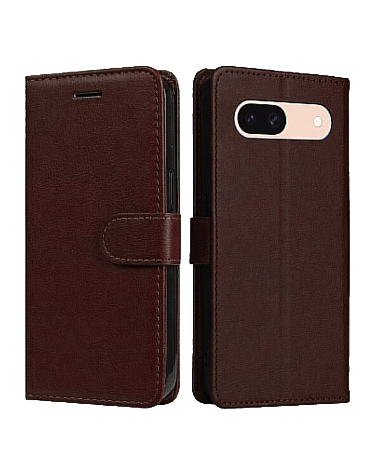 Wallet Leather Case for Google Pixel 8A — Brown