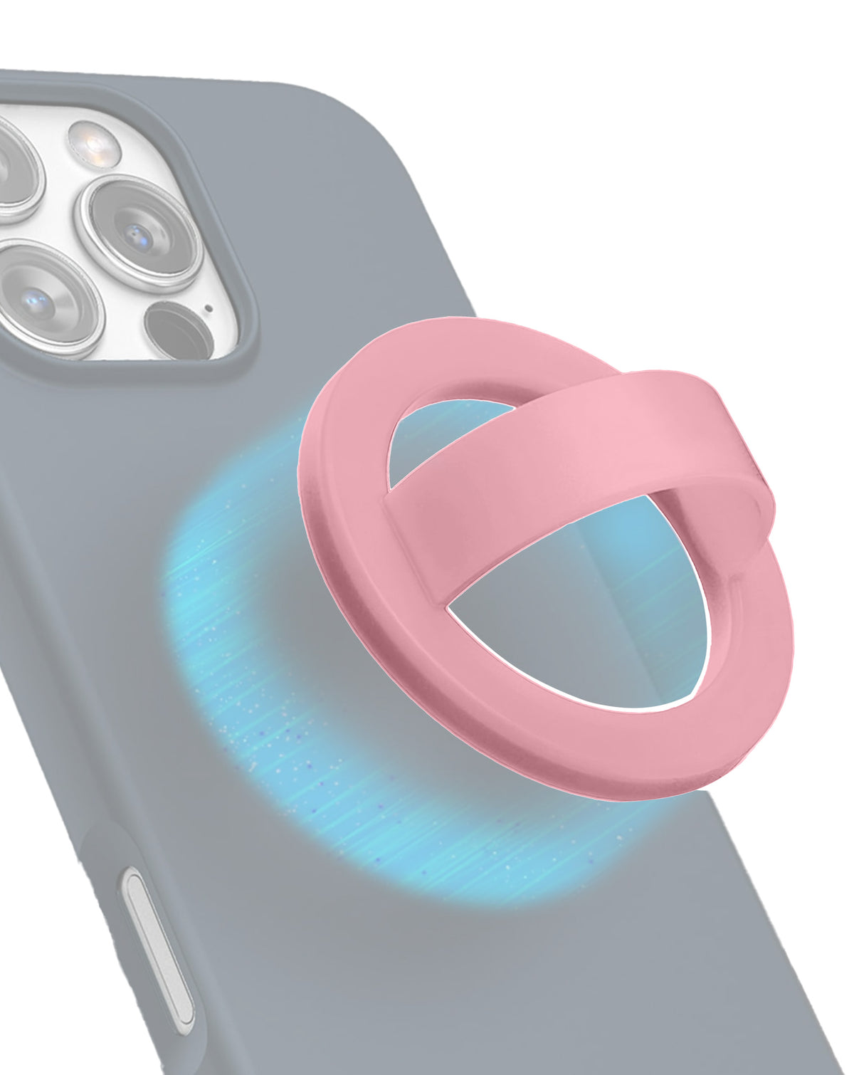 Silicone Magnetic Mount 360 Rotation Finger Smartphone Stand -Pink