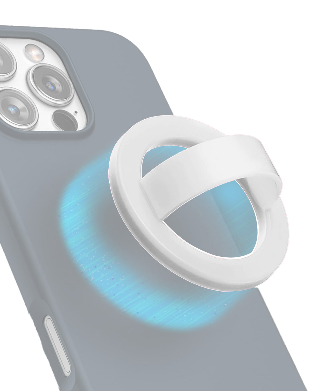 Silicone Magnetic Mount 360 Rotation Finger Smartphone Stand -White