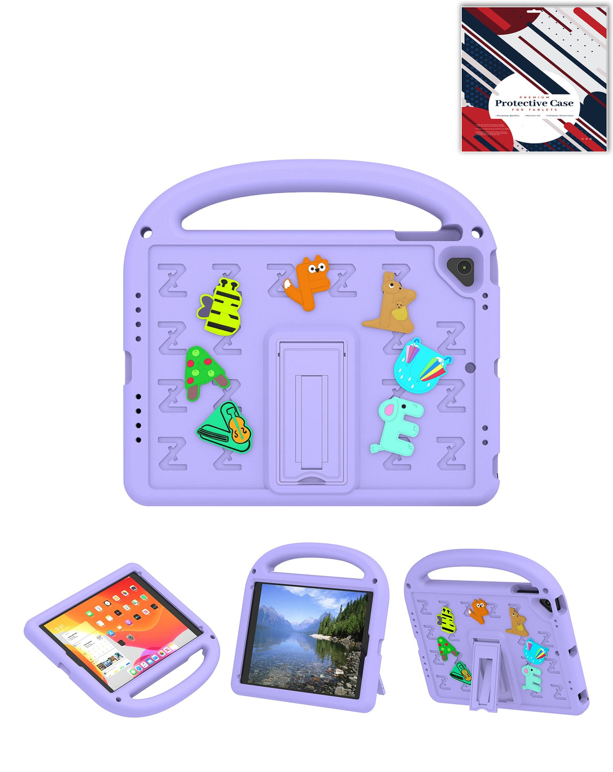 Heavy-Duty Shockproof Case for iPad 5 2017 — Purple