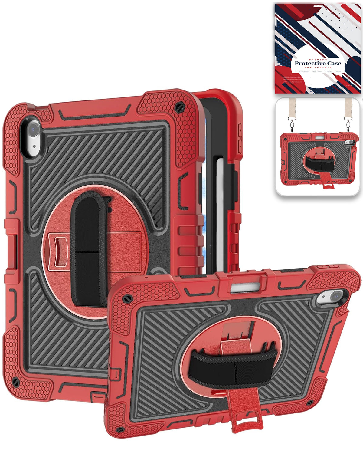 Kickstand Full-Body Case for iPad 10 2022 10.9 — Red