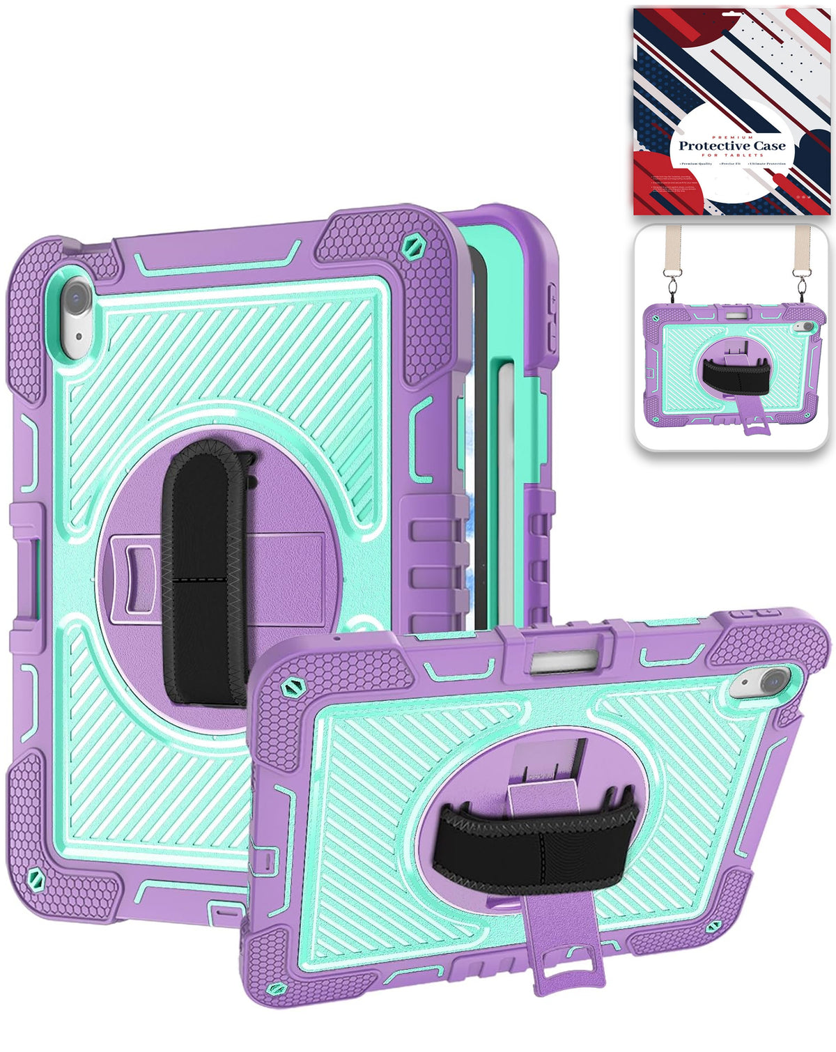 Kickstand Full-Body Case for iPad 10 2022 10.9 — Purple