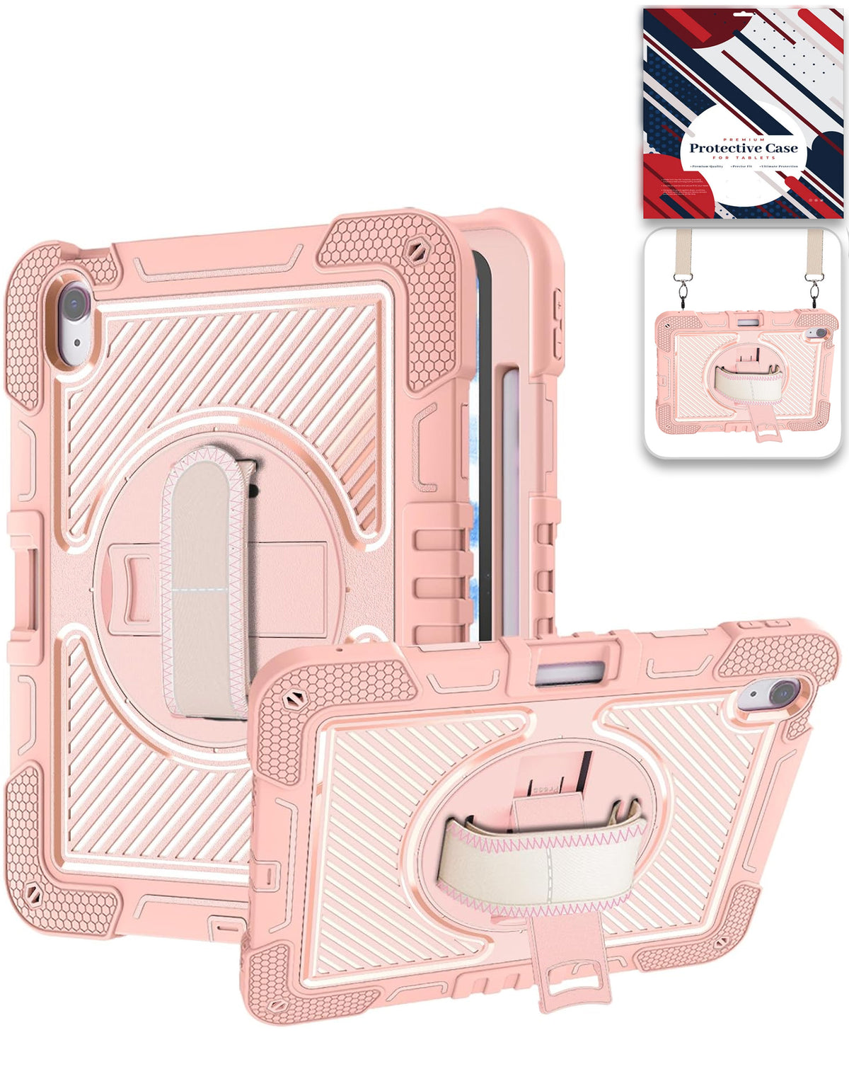 Kickstand Full-Body Case for iPad 10 2022 10.9 — Pink