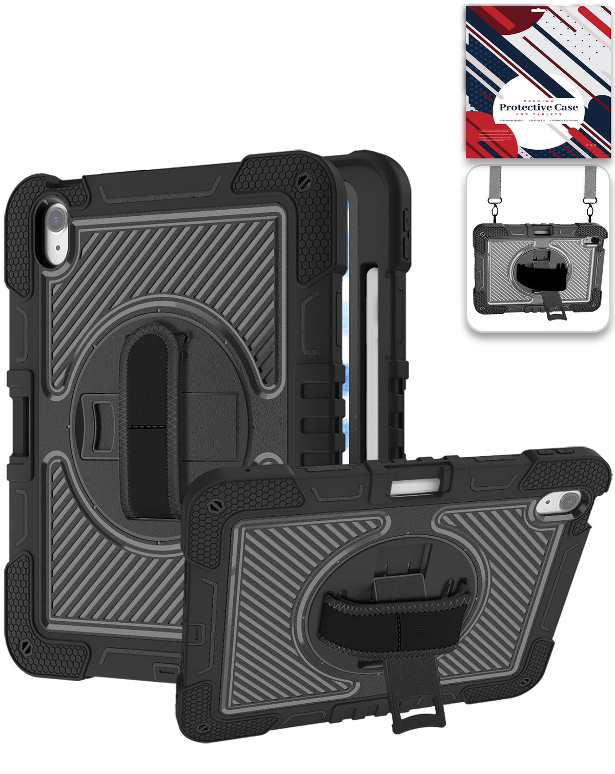 Kickstand Full-Body Case for iPad 10 2022 10.9 — Black