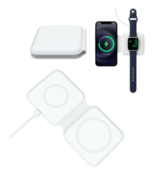 Magnetic Wireless Charging Pad Duo for Phones, Watch & Headphone