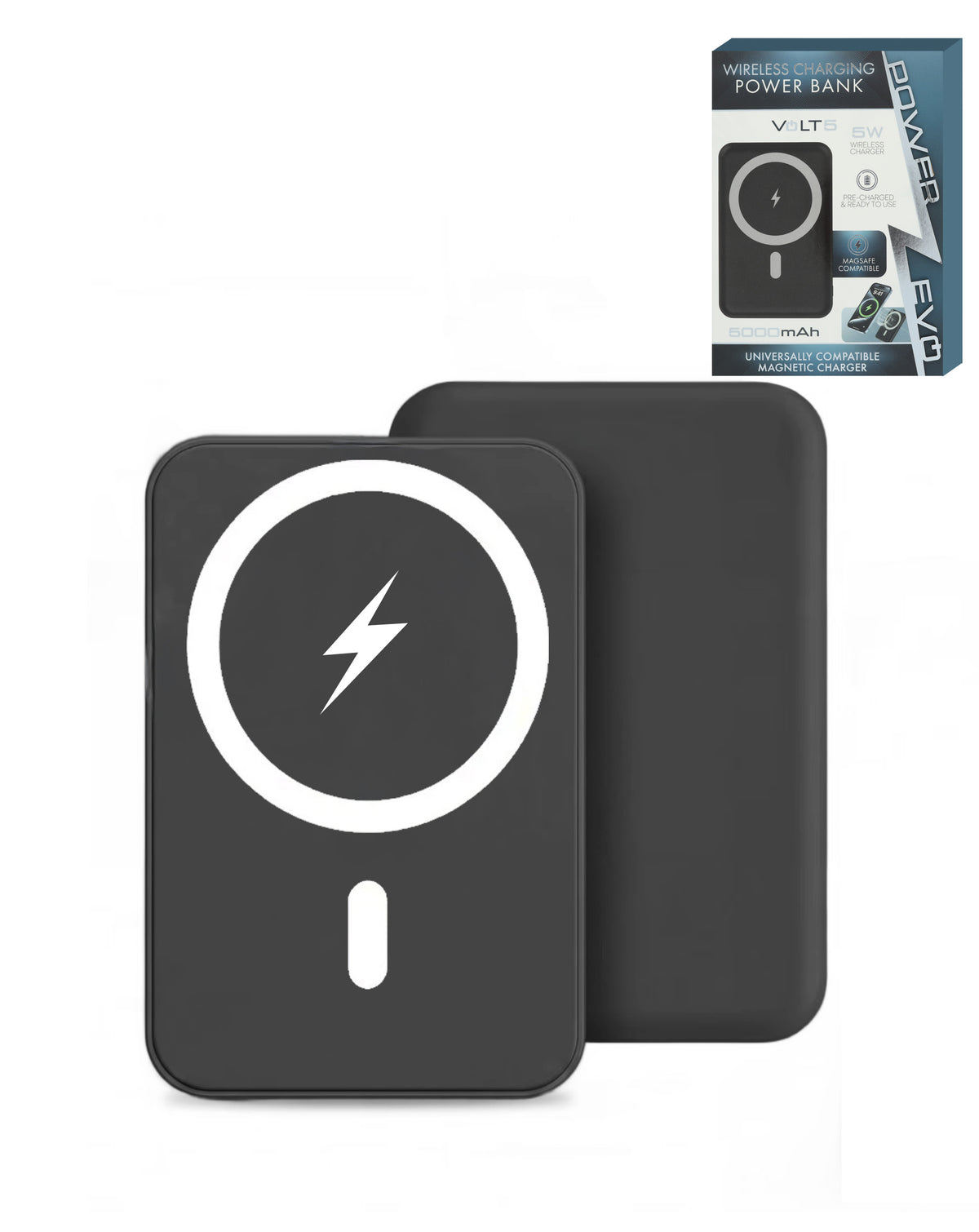 MagSafe Wireless Charging Power Bank — 5000mAh, Black