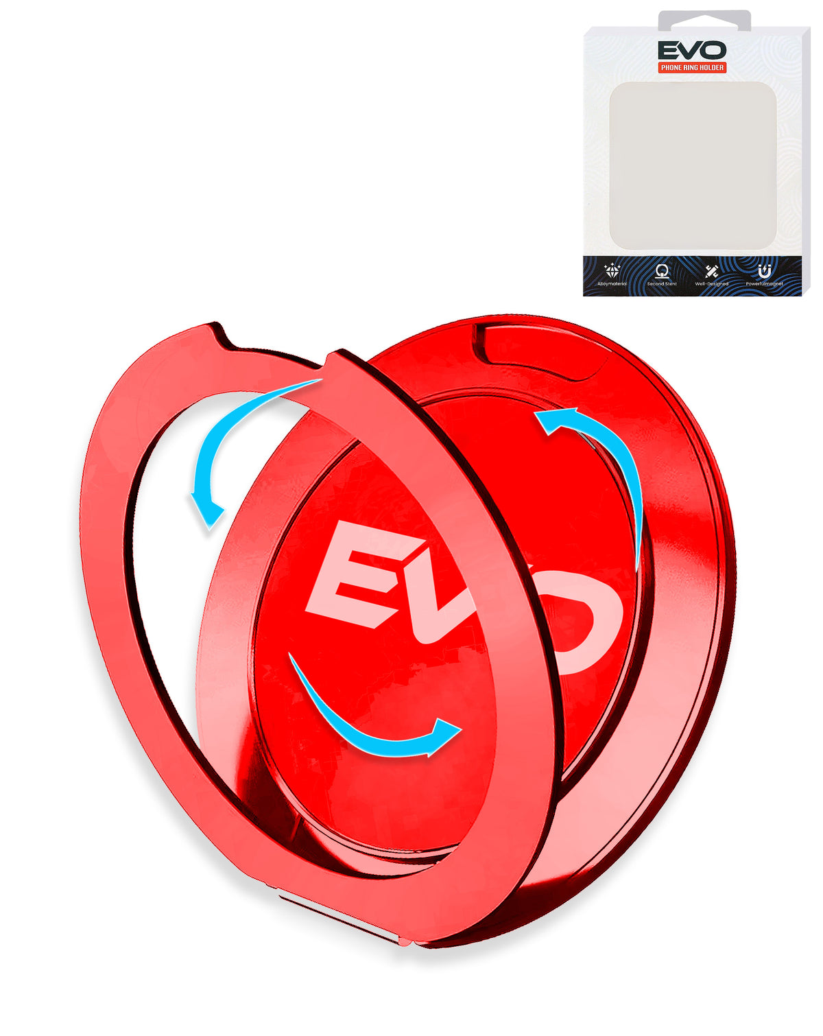 EVO Universal Phone Bracket MagSafe Ring Holder — Red
