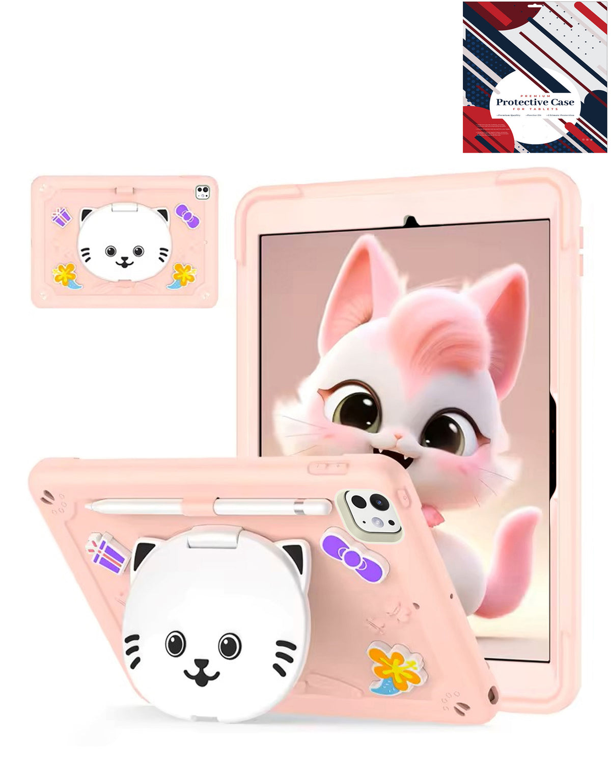 Heavy-Duty Shockproof Kickstand Case for iPad Pro 11 5th / 2024 — Rose Pink