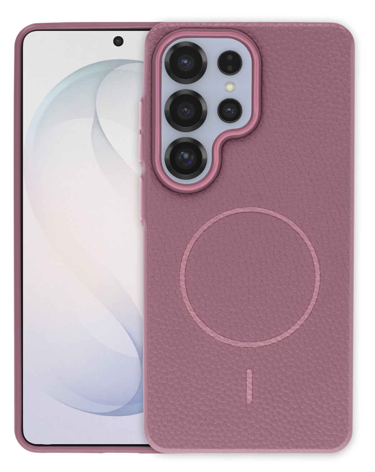 Magnetic Leather Case for Galaxy S25 Ultra — Sunset Purple