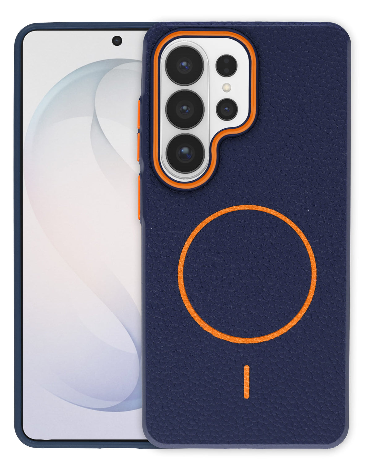 Magnetic Leather Case for Galaxy S26 Ultra — Wayne Blue & Orange