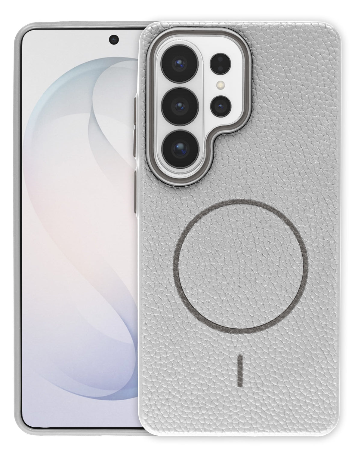 Magnetic Leather Case for Galaxy S26 Ultra — Tit Gray