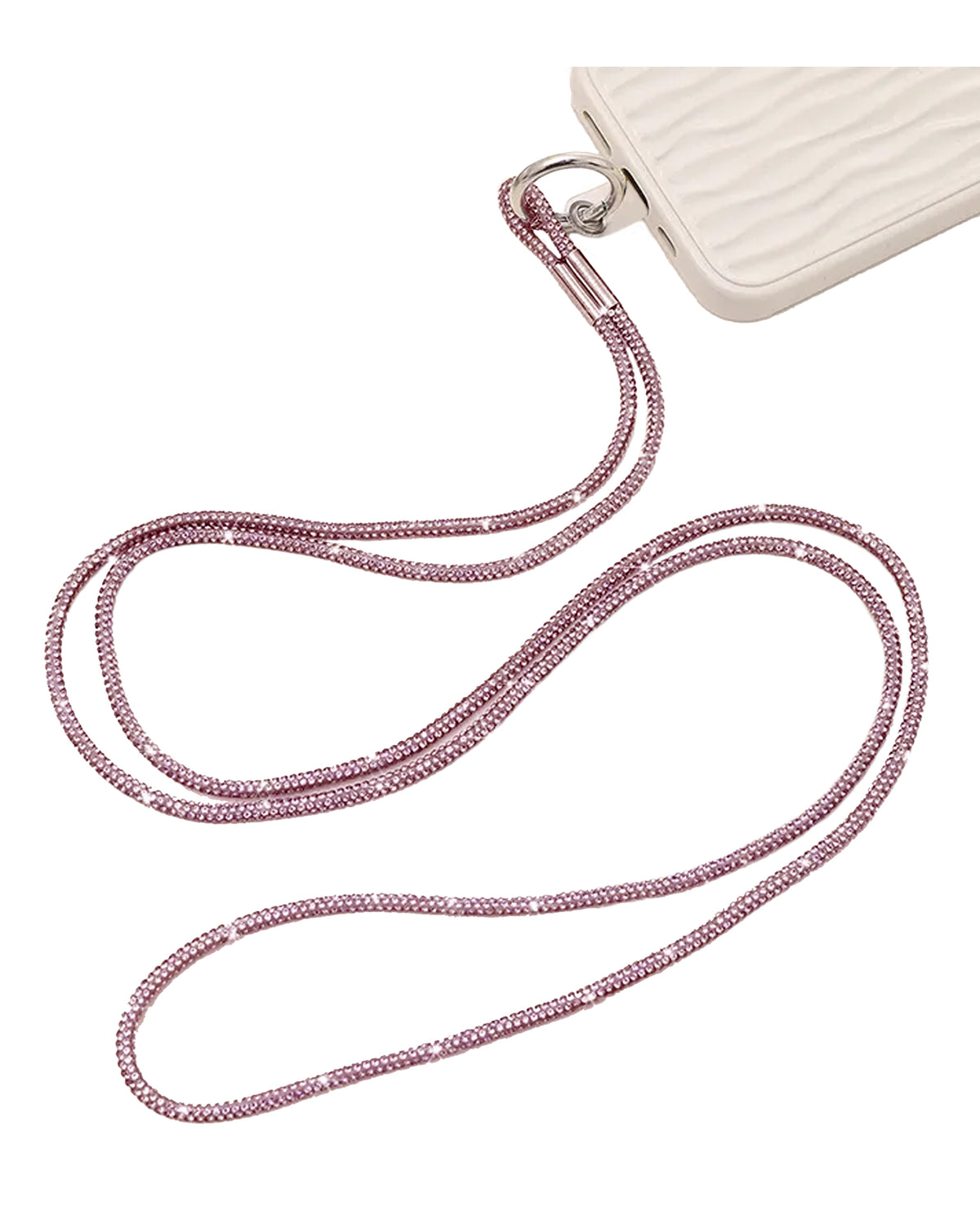 Crystal Neck Lanyard Keychain - Pink