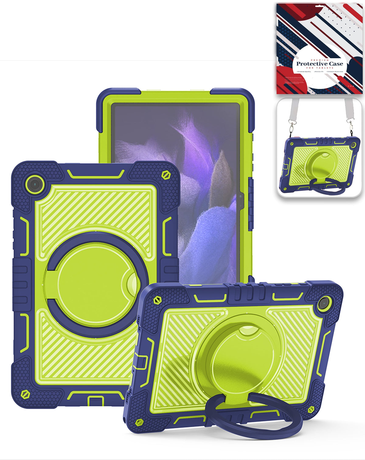 Heavy-Duty Shockproof Kickstand Case for Galaxy Tab A9 Plus / Tab A11 Plus — Navy Blue