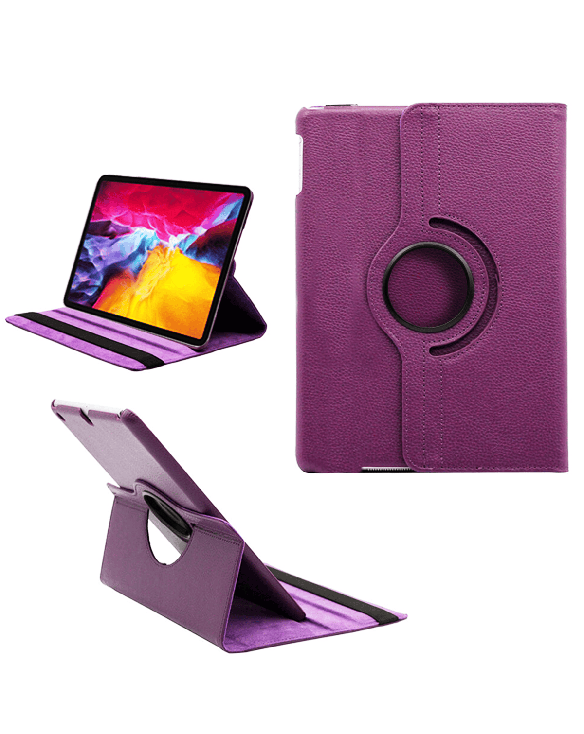 Universal 10" 360 Degree Rotating Leather Case - Purple
