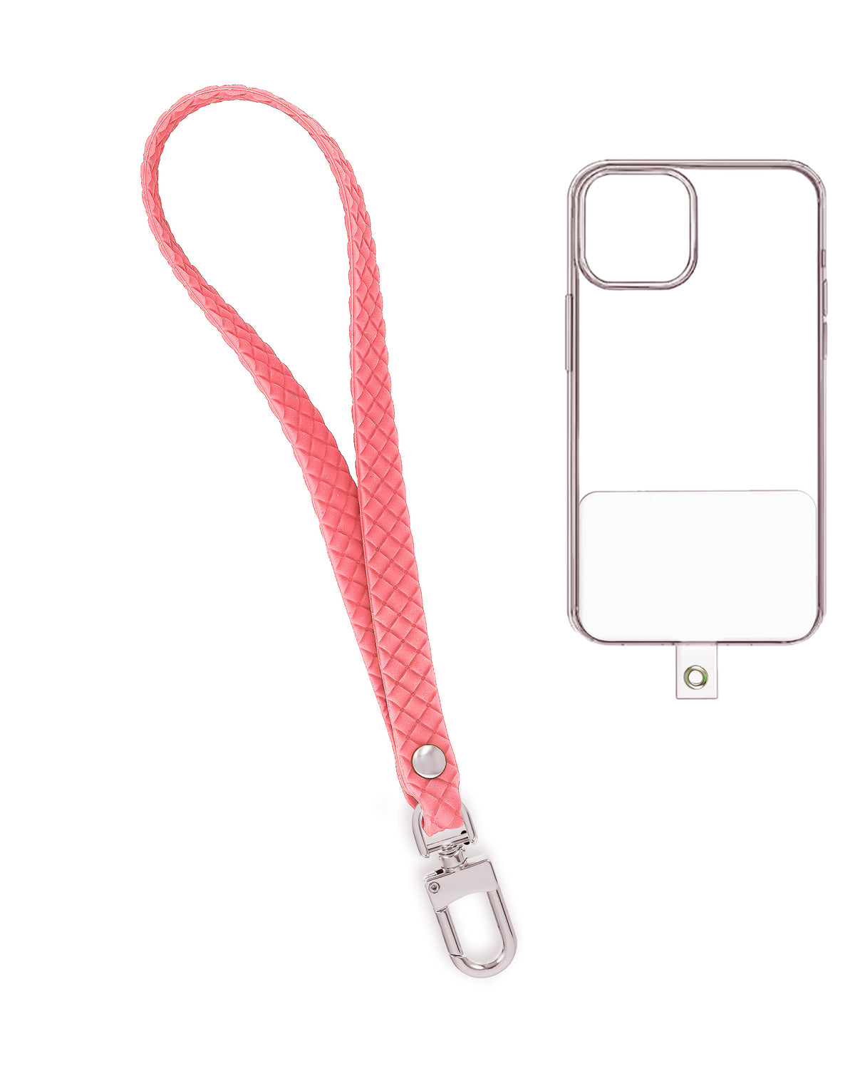 Silicone Braided Wrist Lanyard — 0.4ft, Pink