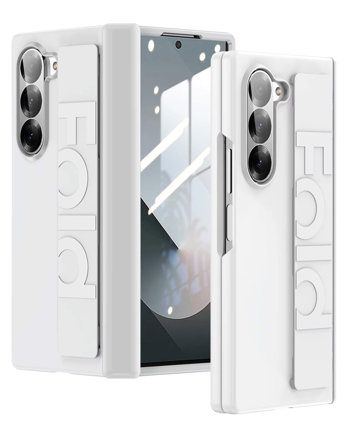 Heavy-Duty Shockproof Kickstand Case for Galaxy Z Fold 8 Ultra / Fold 7 — White
