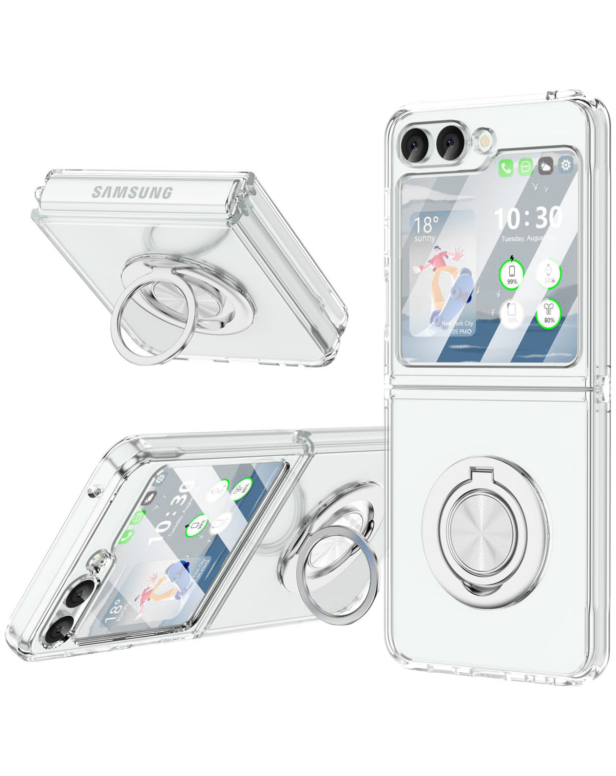 Kickstand Crystal Clear Case for Galaxy Z Flip 5 — Clear