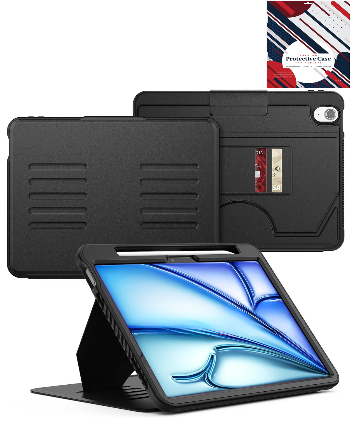 Magnetic Case for iPad Air 11 / 2024 / Air 4 / Air 5 / Pro 11 1st / 2nd / 3rd / 4th — Black