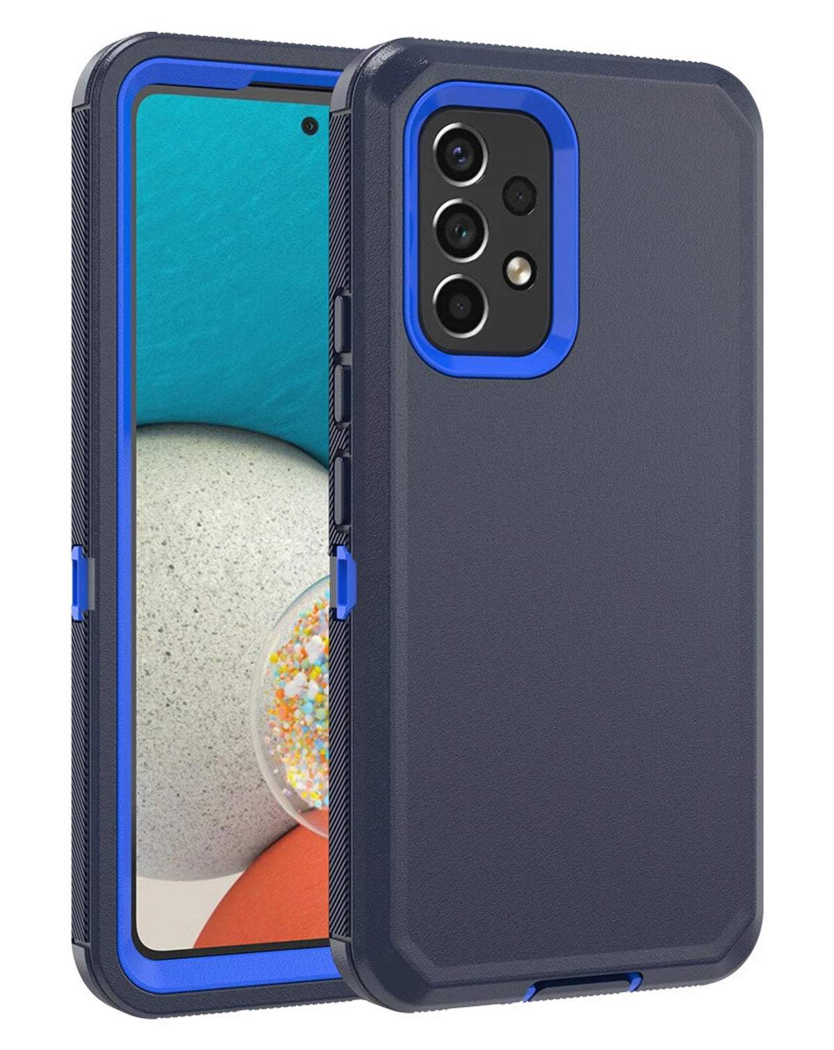 Heavy-Duty Shockproof Case for Galaxy A53 — Navy Blue