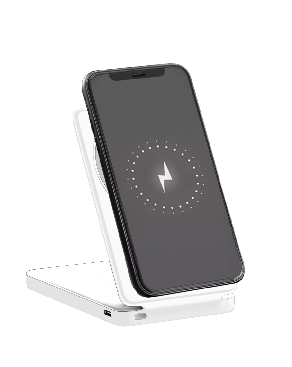 Brookstone Magsafe Power Bank & Phone Stand — White, 5000mAh