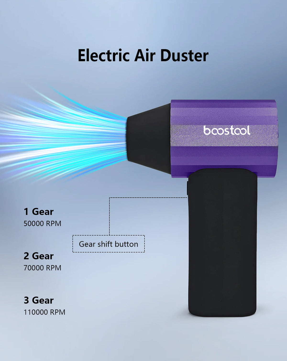 Boostool Jet Turbo Blower Fan with Power Bank Feature — Purple