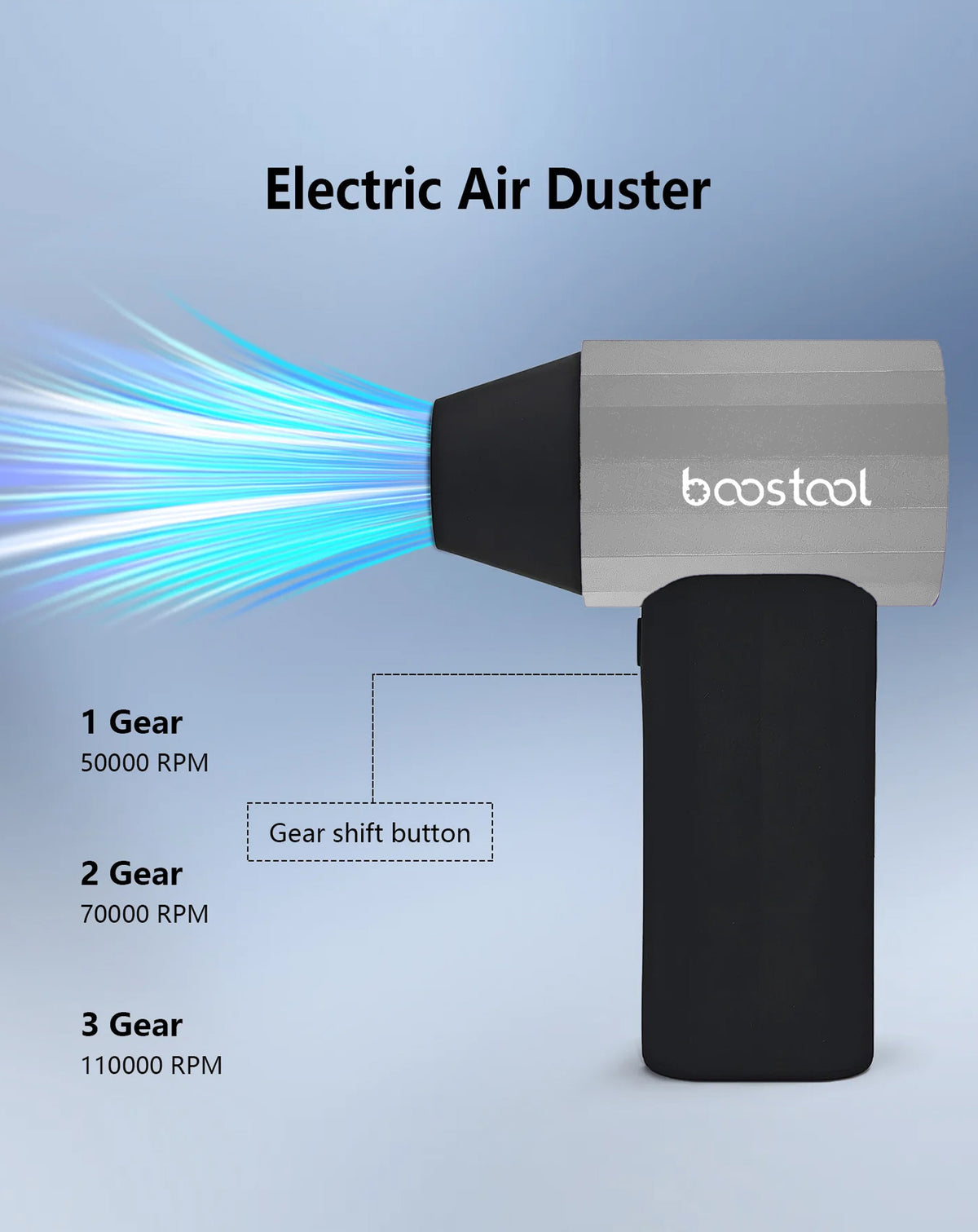 Boostool Jet Turbo Blower Fan with Power Bank Feature — Silver