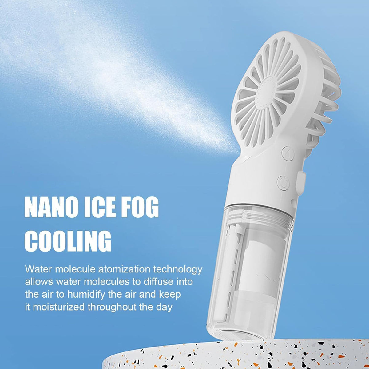 Bytech Handheld Spray Fan — White