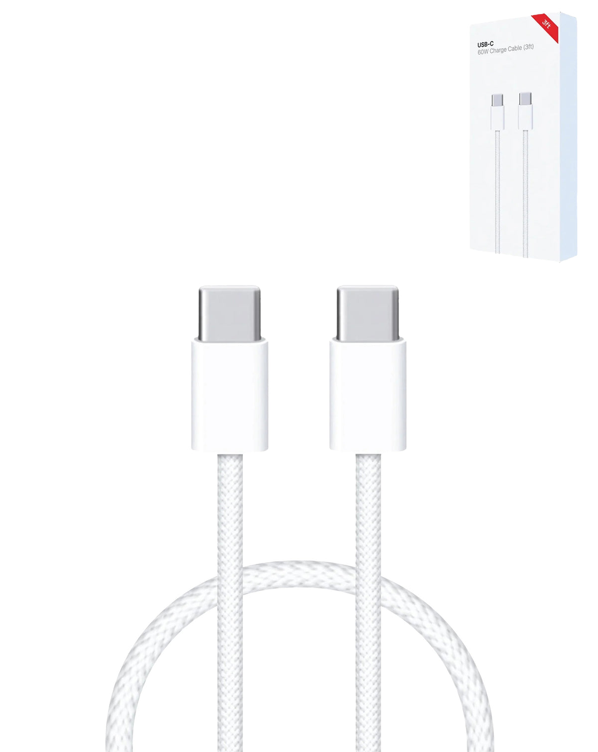 Buy 60W USB-C to USB-C Fast Charging Cable for iPhone 15, 16 & iPads — 3 ft