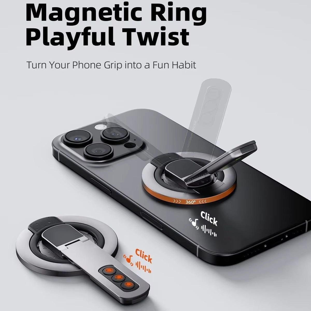 EVO Double-Sided Magnetic Phone Ring Holder & Stand - White