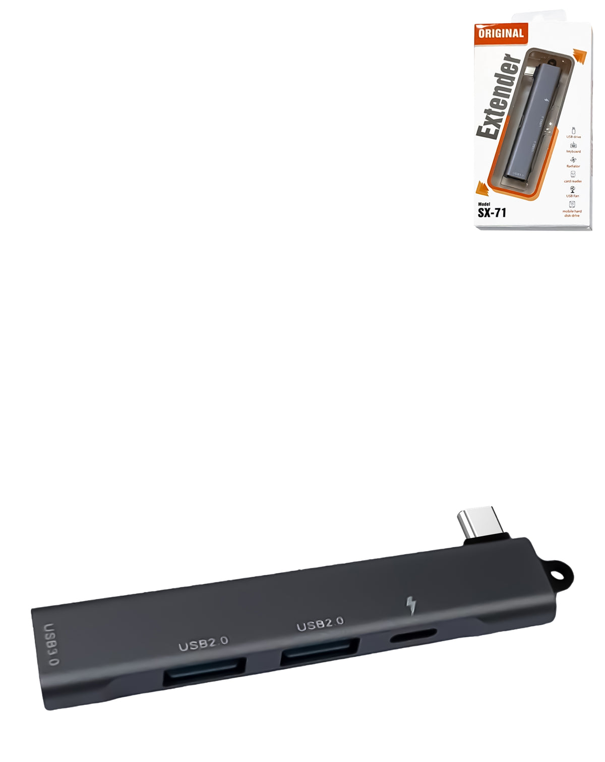 3 USB-A + 1 USB-C Extender to USB-C Connector