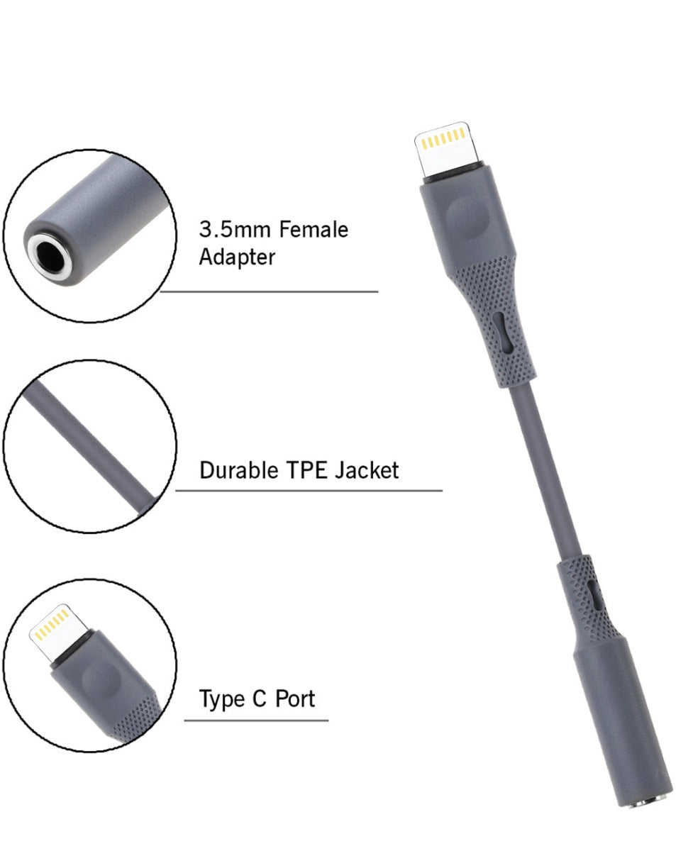 Silicone Wire USB-L to Jack Adapter