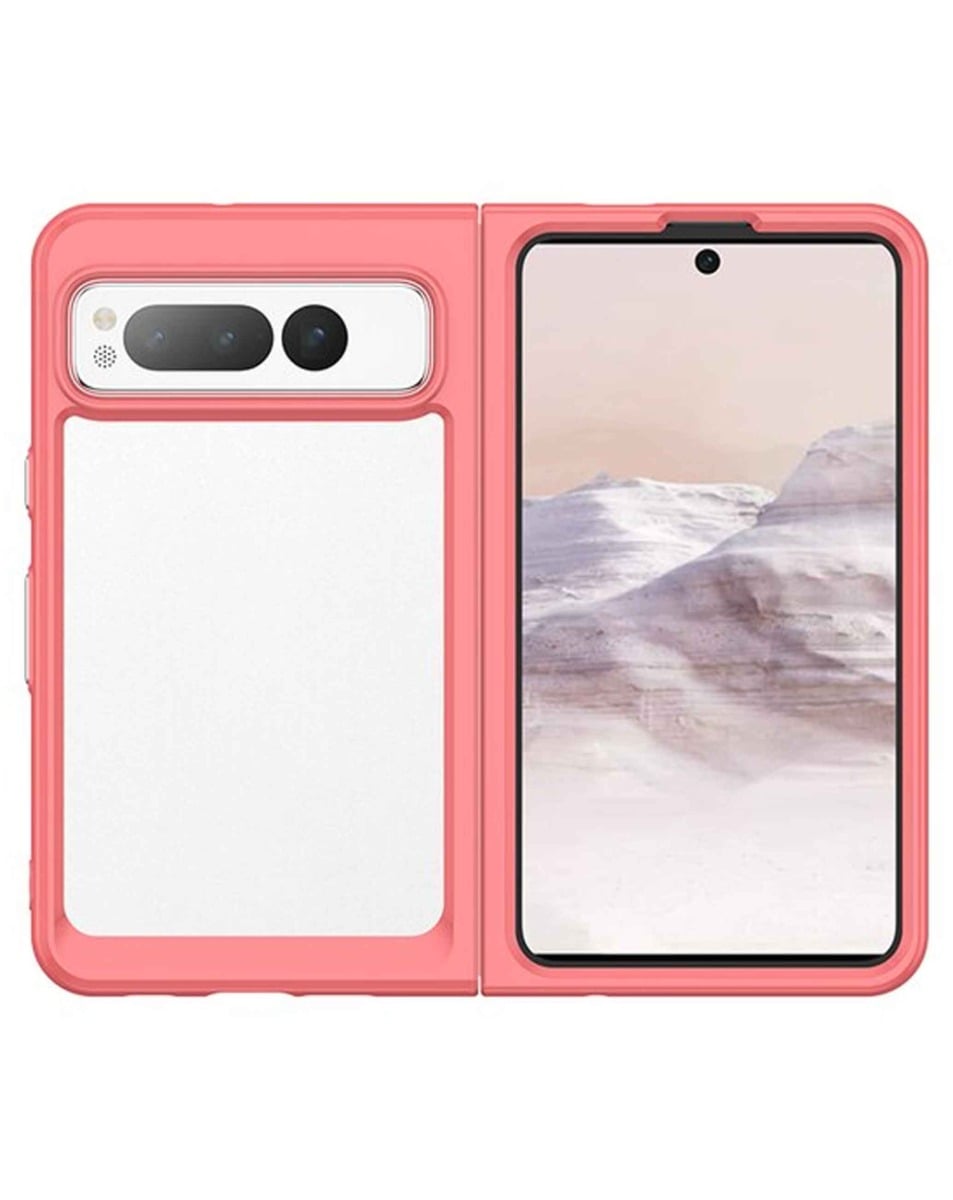 Crystal Clear Case for Google Pixel Fold — Pink